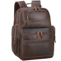 TIDING Full Grain Leather Backpack for Men 15